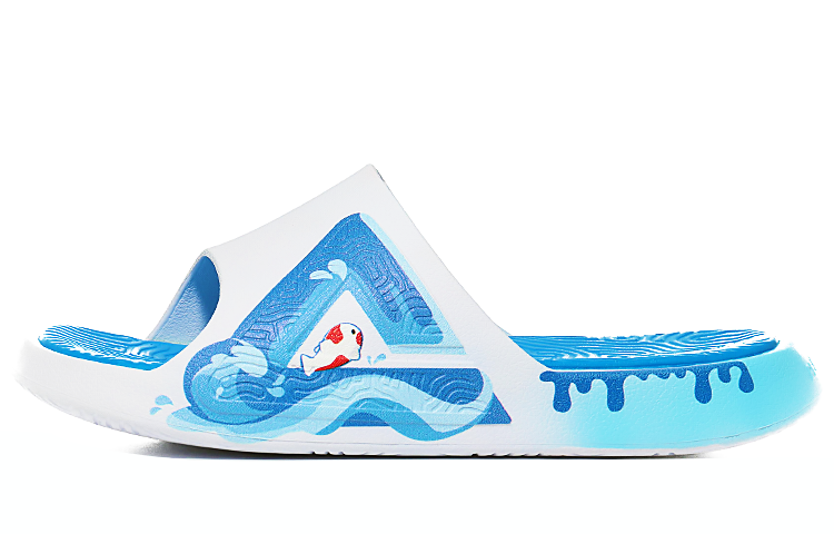 [Custom Shoes] Peak TaiChi Slide 'White Blue Waves'