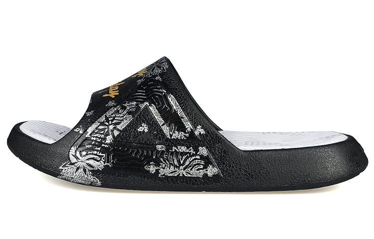 [Custom Shoes] Peak Taichi Slide 'Winter Snowflake Black White Gold Silver'