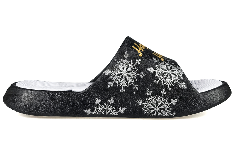 [Custom Shoes] Peak Taichi Slide 'Winter Snowflake Black White Gold Silver' 圖 2