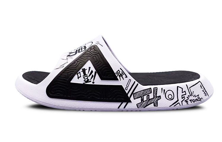 [Custom Shoes] Peak Taichi Slides 'Comic Graffiti'