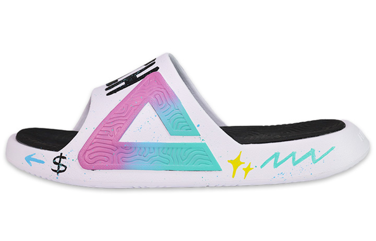 [Custom Shoes] Peak Taichi Slides 'South Beach Graffiti Cotton Candy'