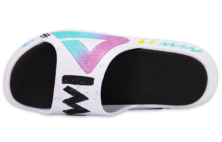 [Custom Shoes] Peak Taichi Slides 'South Beach Graffiti Cotton Candy' 圖 4