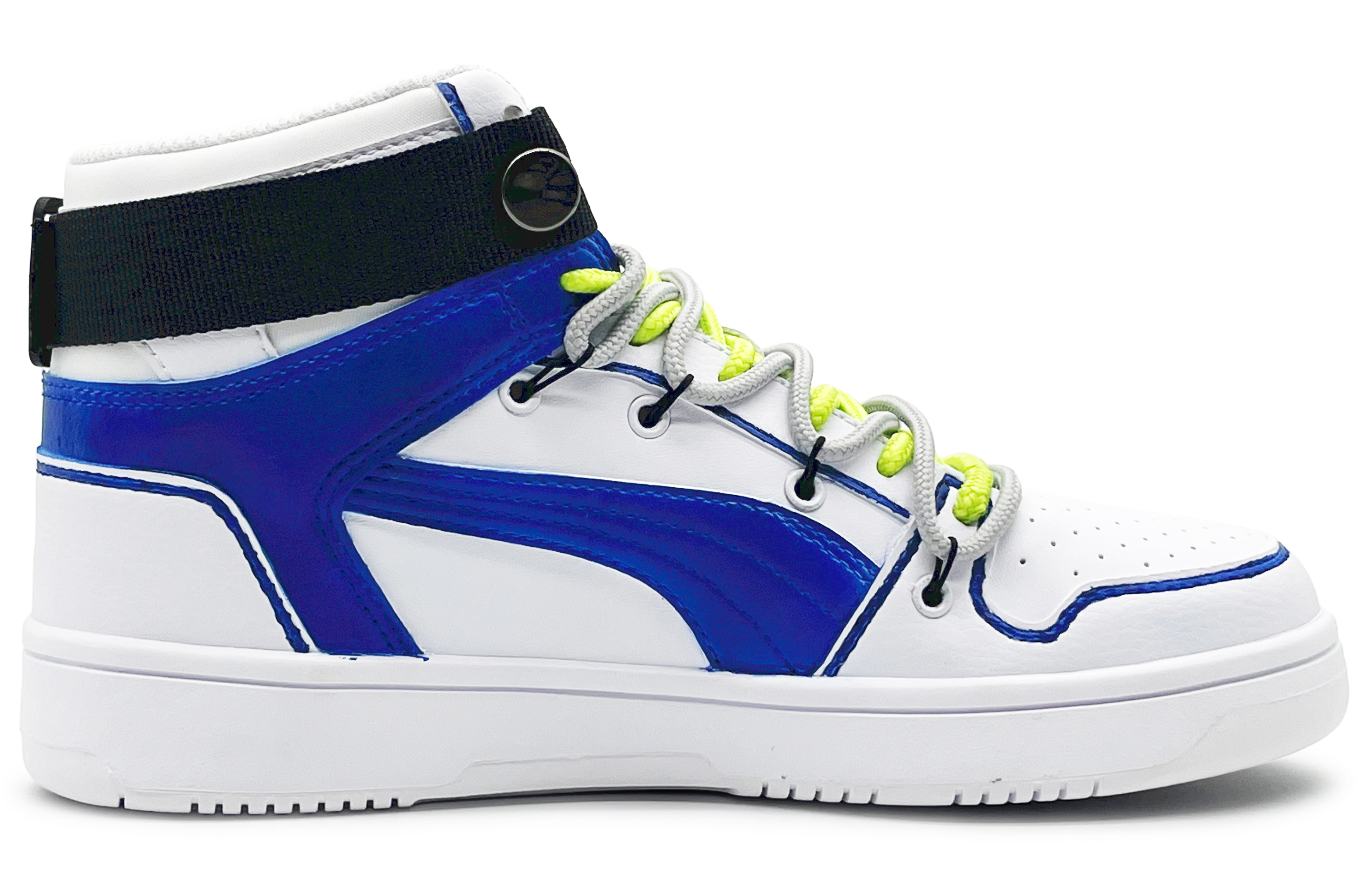 Order 【訂製球鞋】 PUMA Rebound Layup Sneakers 機械師 賽博 撞色 解構 雙鞋帶 實戰 舒適潮流 減震防滑 高筒籃球鞋 男女同款 白藍