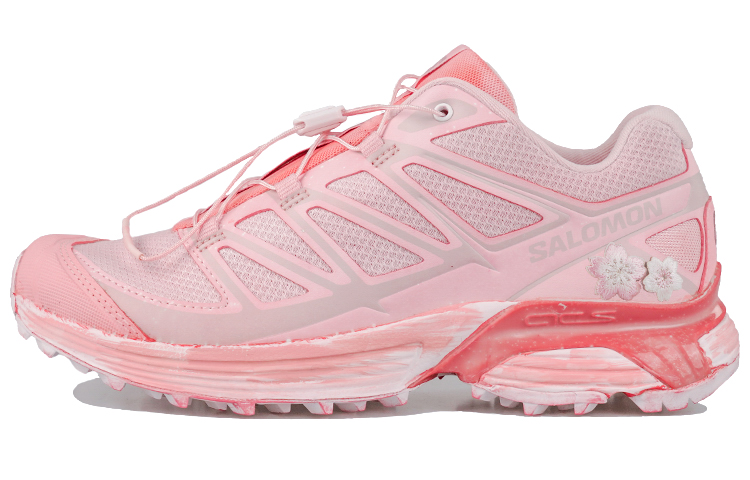 Lookbook 【客製化運動鞋】  SALOMON薩洛蒙  RISK 櫻花飄落 浸染 不均勻 春夏 潮流 緩震耐磨 低筒 休閒跑步鞋 男女通用 粉紅色