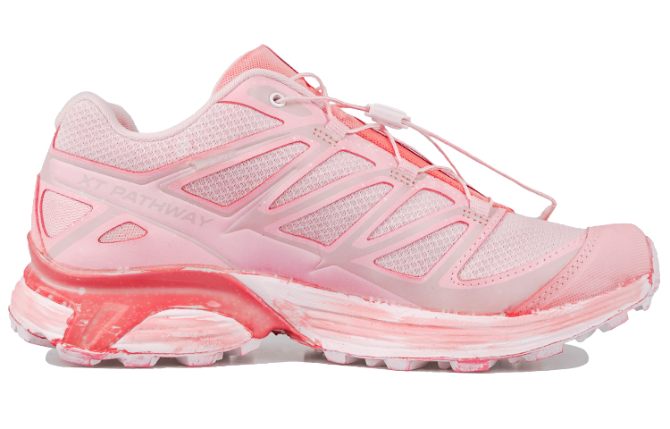 Shop 【客製化運動鞋】  SALOMON薩洛蒙  RISK 櫻花飄落 浸染 不均勻 春夏 潮流 緩震耐磨 低筒 休閒跑步鞋 男女通用 粉紅色