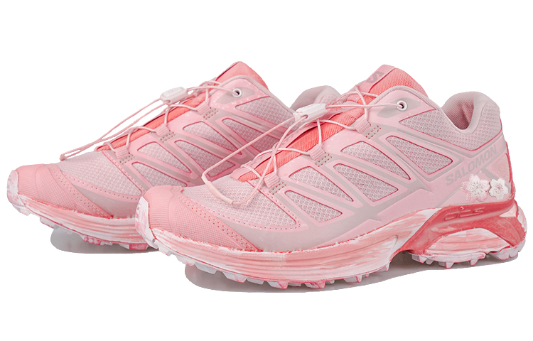 Purchase 【客製化運動鞋】  SALOMON薩洛蒙  RISK 櫻花飄落 浸染 不均勻 春夏 潮流 緩震耐磨 低筒 休閒跑步鞋 男女通用 粉紅色