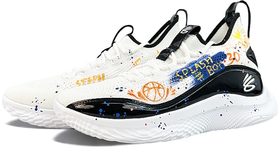【客製化球鞋】Under Armour Curry 8 球場精靈 庫里 Team 塗鴉 低幫 籃球鞋 男女同款 黑白 Lookbook 【客製化球鞋】Under Armour Curry 8 球場精靈 庫里 Team 塗鴉 低幫 籃球鞋 男女同款 黑白