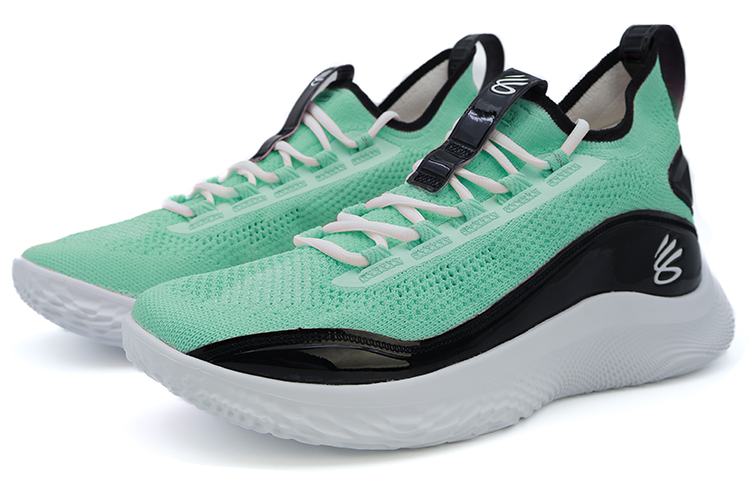 Lookbook 【定製球鞋】Under Armour Curry 8 庫裡 Team 特殊配色 防滑耐磨 低幫 實戰籃球鞋 男女同款 綠色