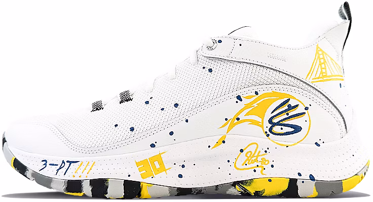 【定制球鞋】Under Armour Curry 球場精靈 庫里 火焰 耐磨 中幫 實戰籃球鞋 男款 黃白 Buy 【定制球鞋】Under Armour Curry 球場精靈 庫里 火焰 耐磨 中幫 實戰籃球鞋 男款 黃白