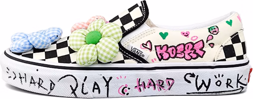 【定制球鞋】Vans slip-on 塗鴉小花 布藝 街頭 潮流 棋盤格 輕便 低幫 板鞋 男女同款 黑白彩 Buy 【定制球鞋】Vans slip-on 塗鴉小花 布藝 街頭 潮流 棋盤格 輕便 低幫 板鞋 男女同款 黑白彩