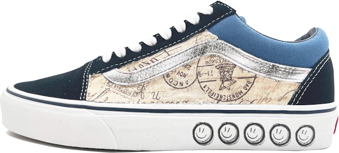 【定制球鞋】Vans Old Skool Navy 復古 郵票 經典款 低幫 板鞋 男女同款 黑白藍 Buy 【定制球鞋】Vans Old Skool Navy 復古 郵票 經典款 低幫 板鞋 男女同款 黑白藍