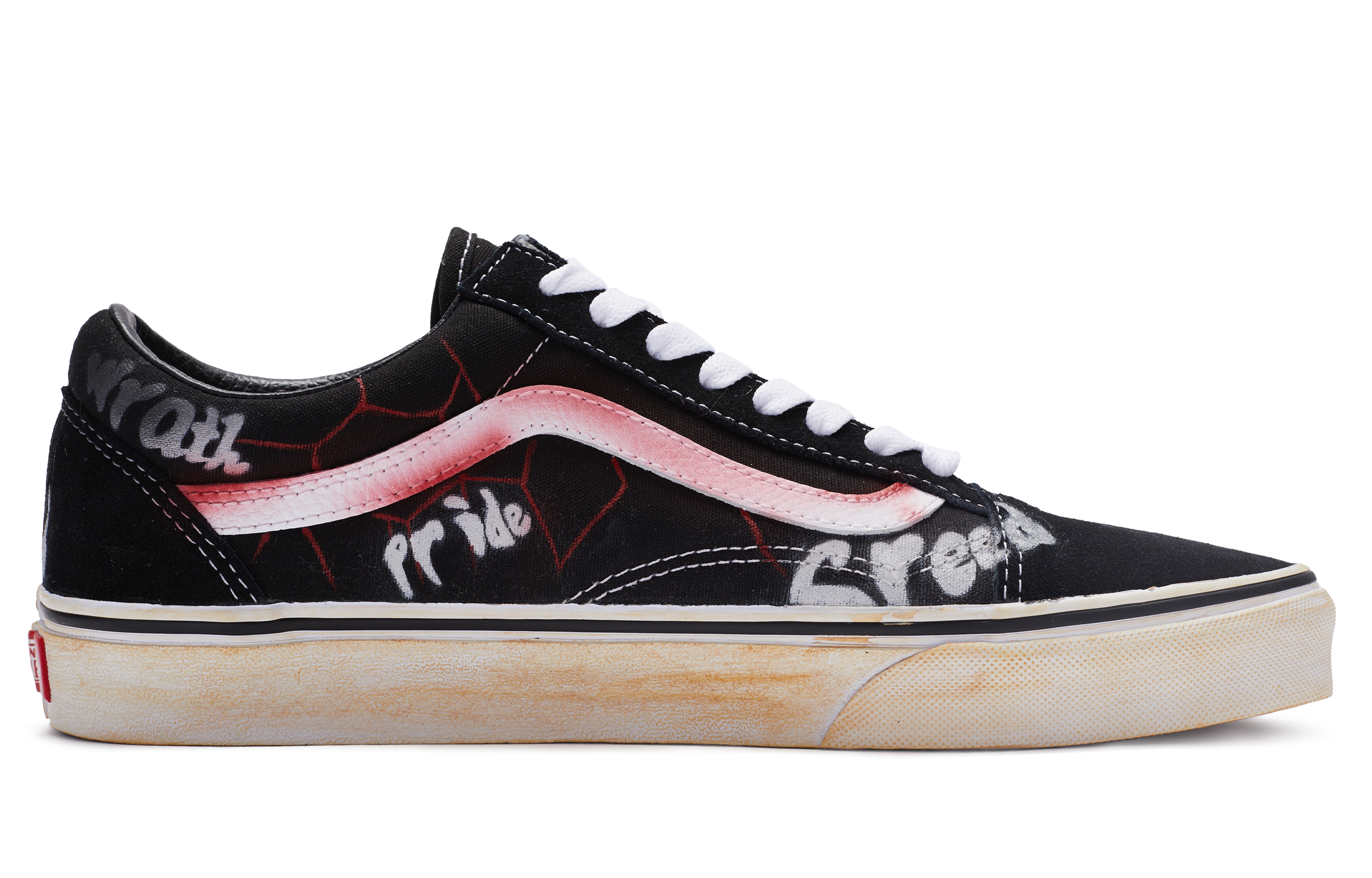 Order [定制鞋款] Vans Old Skool 定制手绘低帮 '黑白红' 款 'Desire' VN000D3HY28(TeamR-男女款欲望)