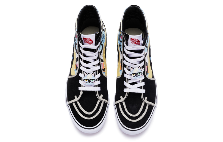 Purchase 【定制球鞋】Vans SK8 HI 派對 特殊鞋盒 卡通鞋帶扣 手繪噴繪 休閒 高幫 板鞋 男女同款 黑白黃