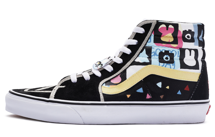 [Custom Shoes] Vans SK8-HI Black White Yellow 'Party Cartoon Lace Buckle Hand-Painted'