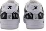 Shop Xtep 레트로 용문신 낙서화 캐주얼 로우 (Custom Shoes) 881219319851白色(Team8-男款龙跃飞腾黑白)
