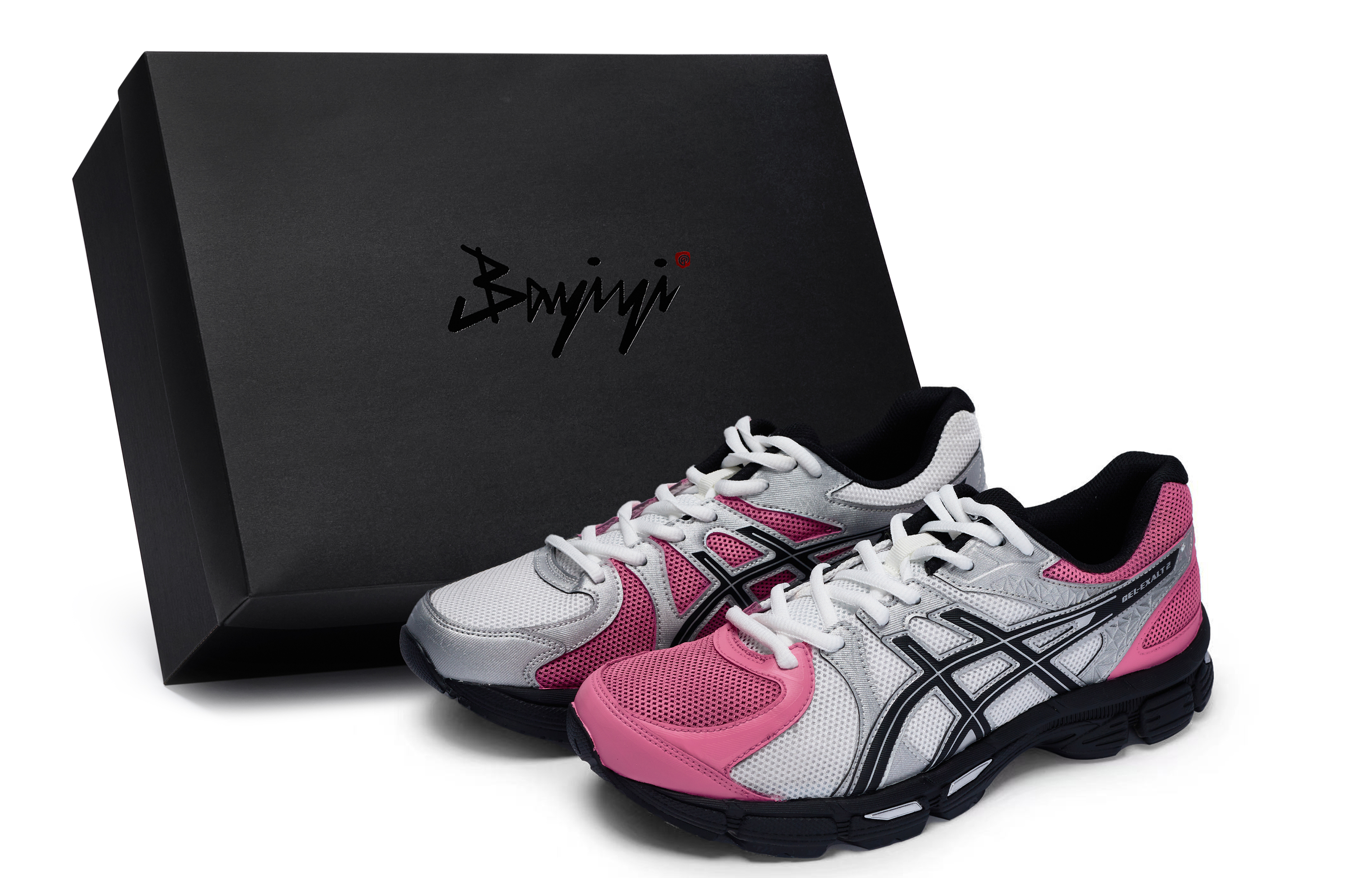 [Custom Sneakers] ASICS Gel-Exalt 2 Pink Silver Black Low-Top Running Shoes Men 1011B918-102 (Team80 - Men's Pink Blade Warrior SBOX)