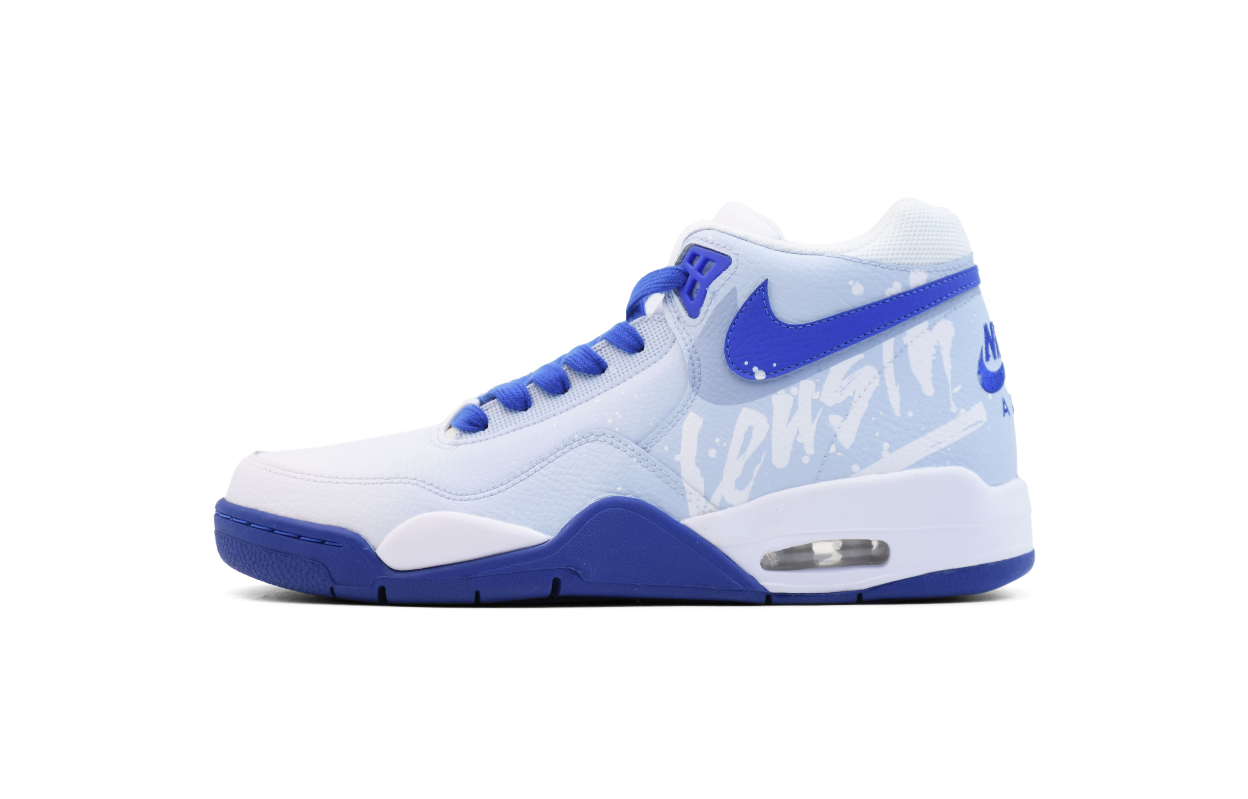 [Custom Sneakers] Nike Flight Legacy 101 Tide Retro Mid-Top Basketball Shoes White/Blue BQ4212-103 (Team196 - Men's Tidal Style)
