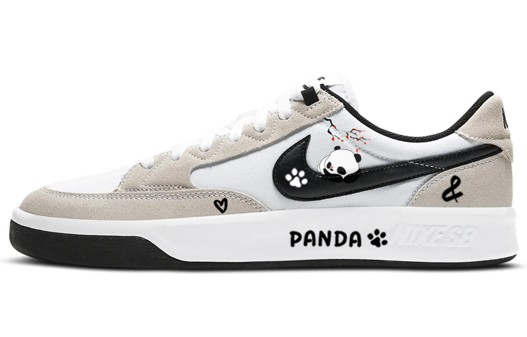 [Custom Sneakers] Nike SB Adversary Lazy Panda Retro Low White Grey男女款 CW7456-100 (Team56 - La Mei the Cozy Bear).