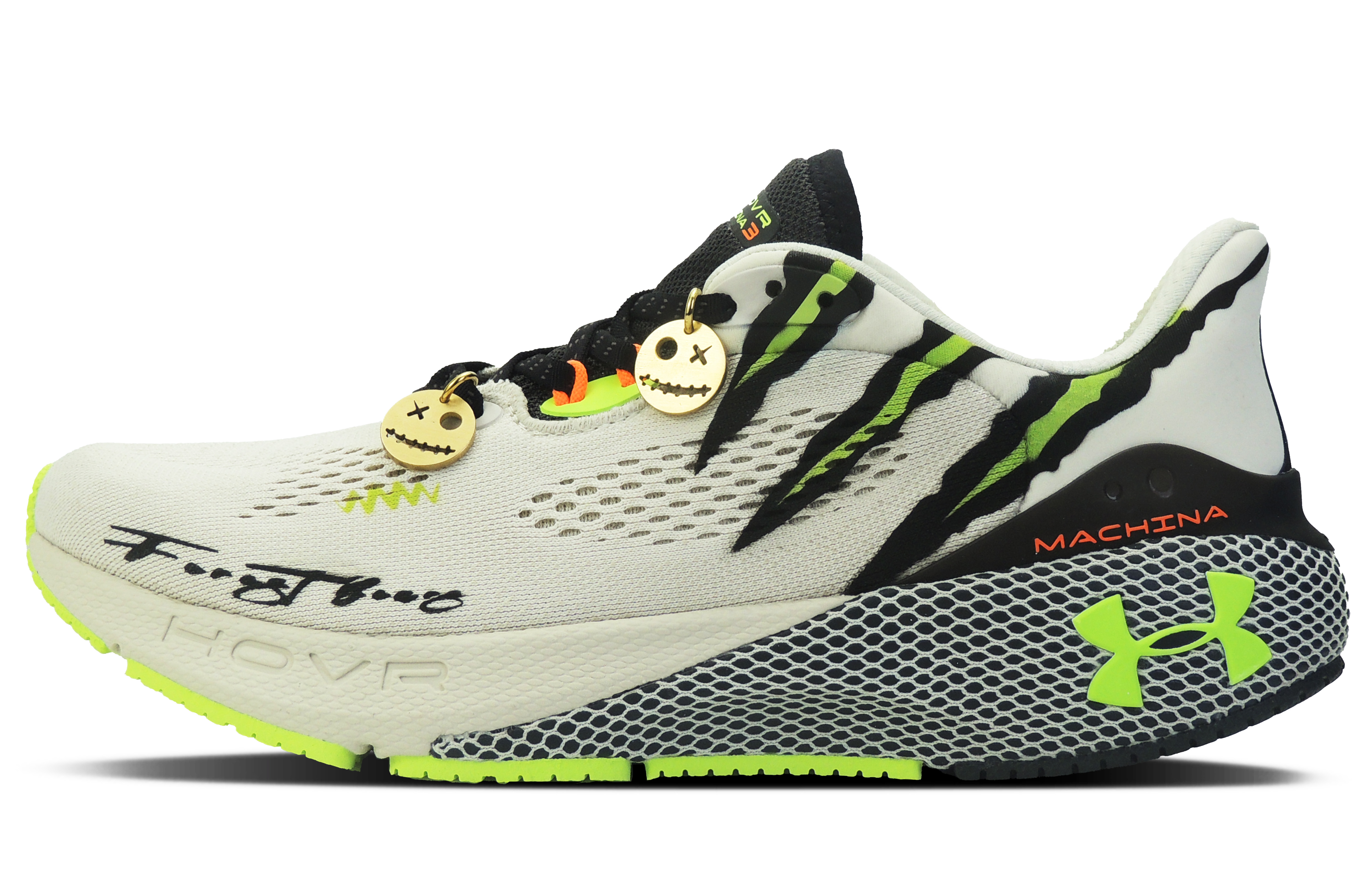 [Custom Sneakers] Under Armour HOVR Machina 3 Green Low-Top Running Shoes 3024899-101 (Team128 - Violent Pumpkin)