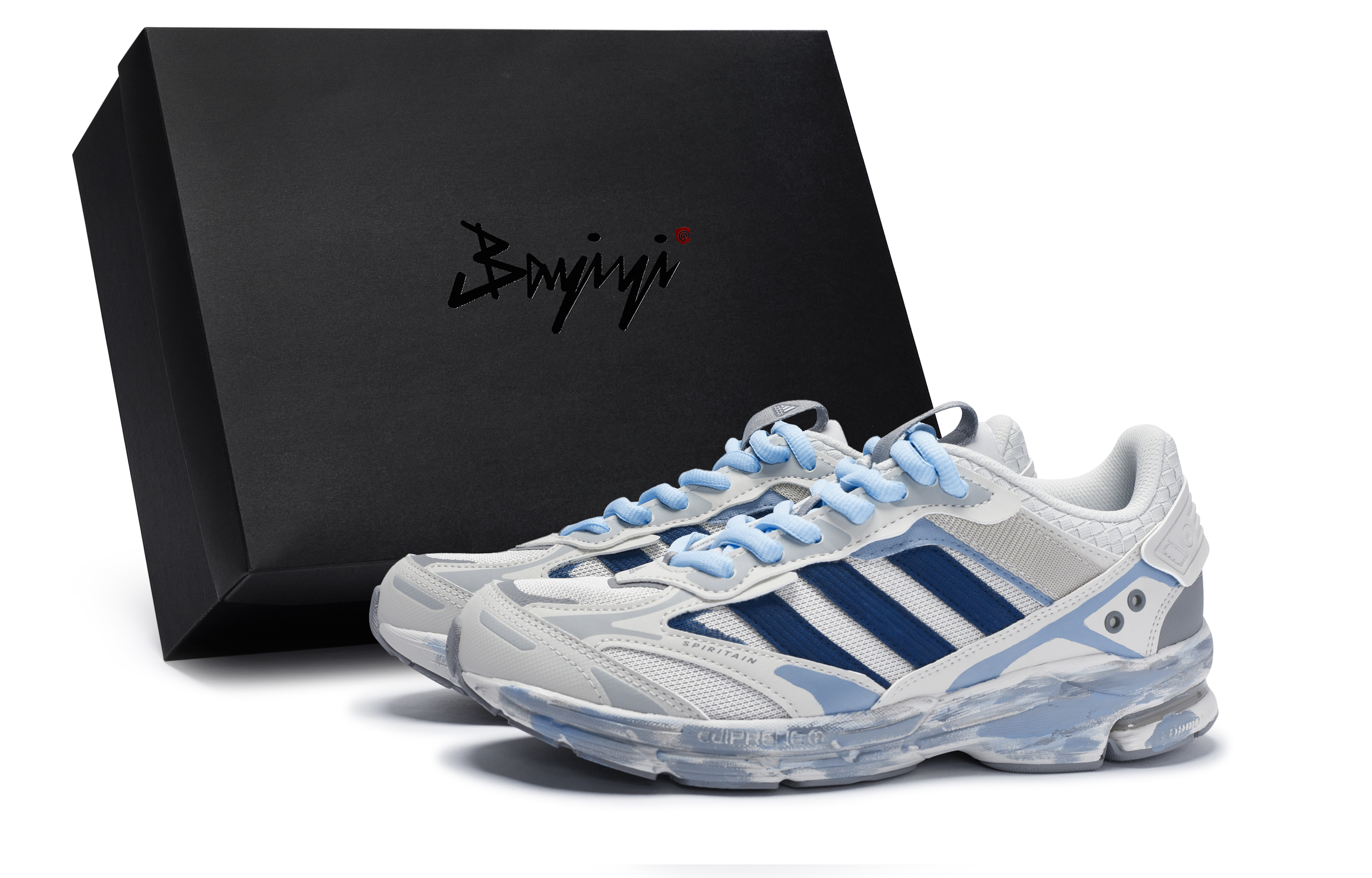 【Custom Sneakers】adidas Spiritain 2000 Deep Ocean Tone Low-Top Running Shoes Blue/Gray IE1890(Team80 Deep Ocean Sound S-BOX)