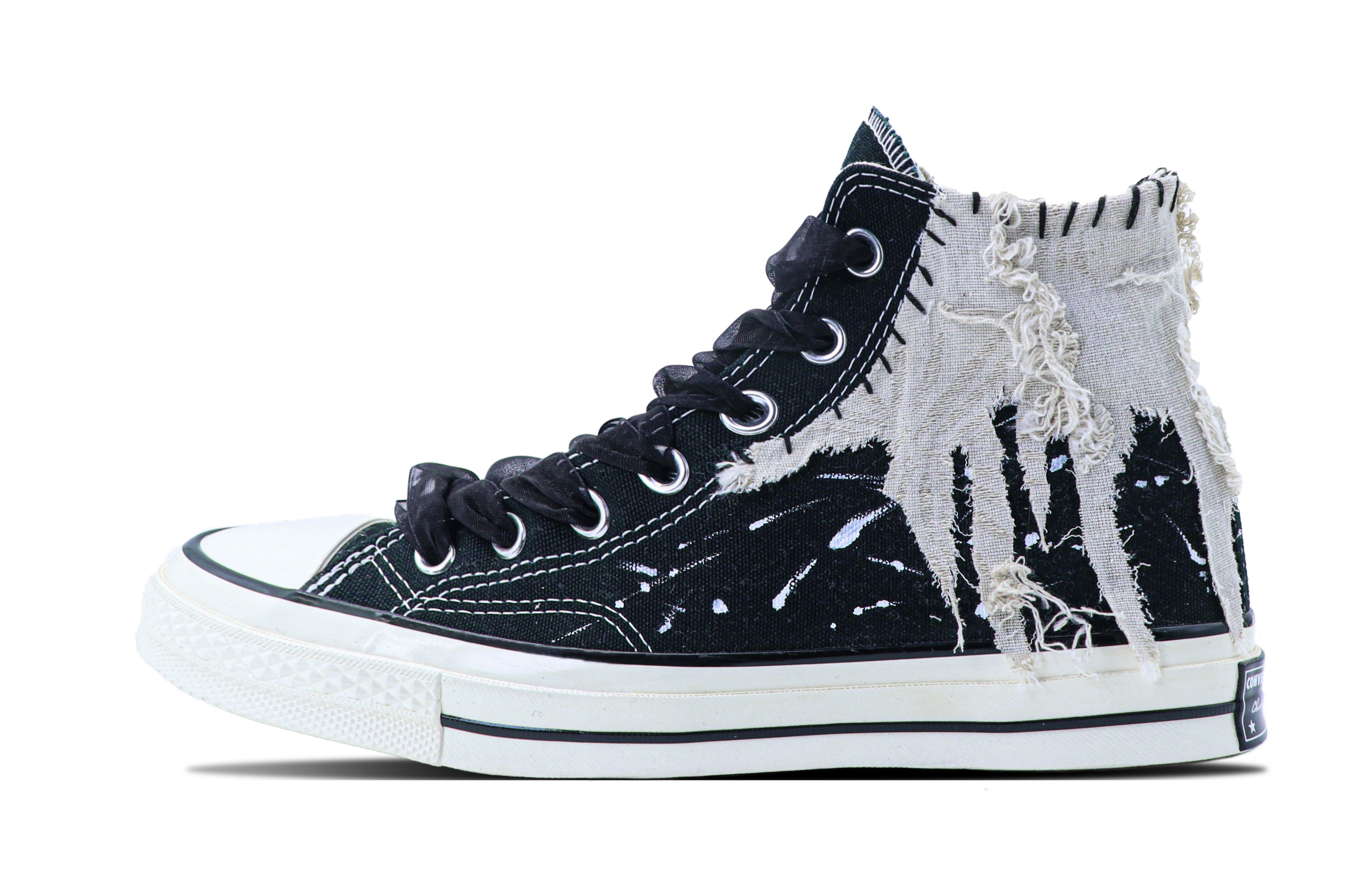 【Custom Sneakers】Converse 1970s Vintage Patchwork High-Top Canvas Shoes Black 162050C (Team147 - Fragment of Kikkou's Radiance)