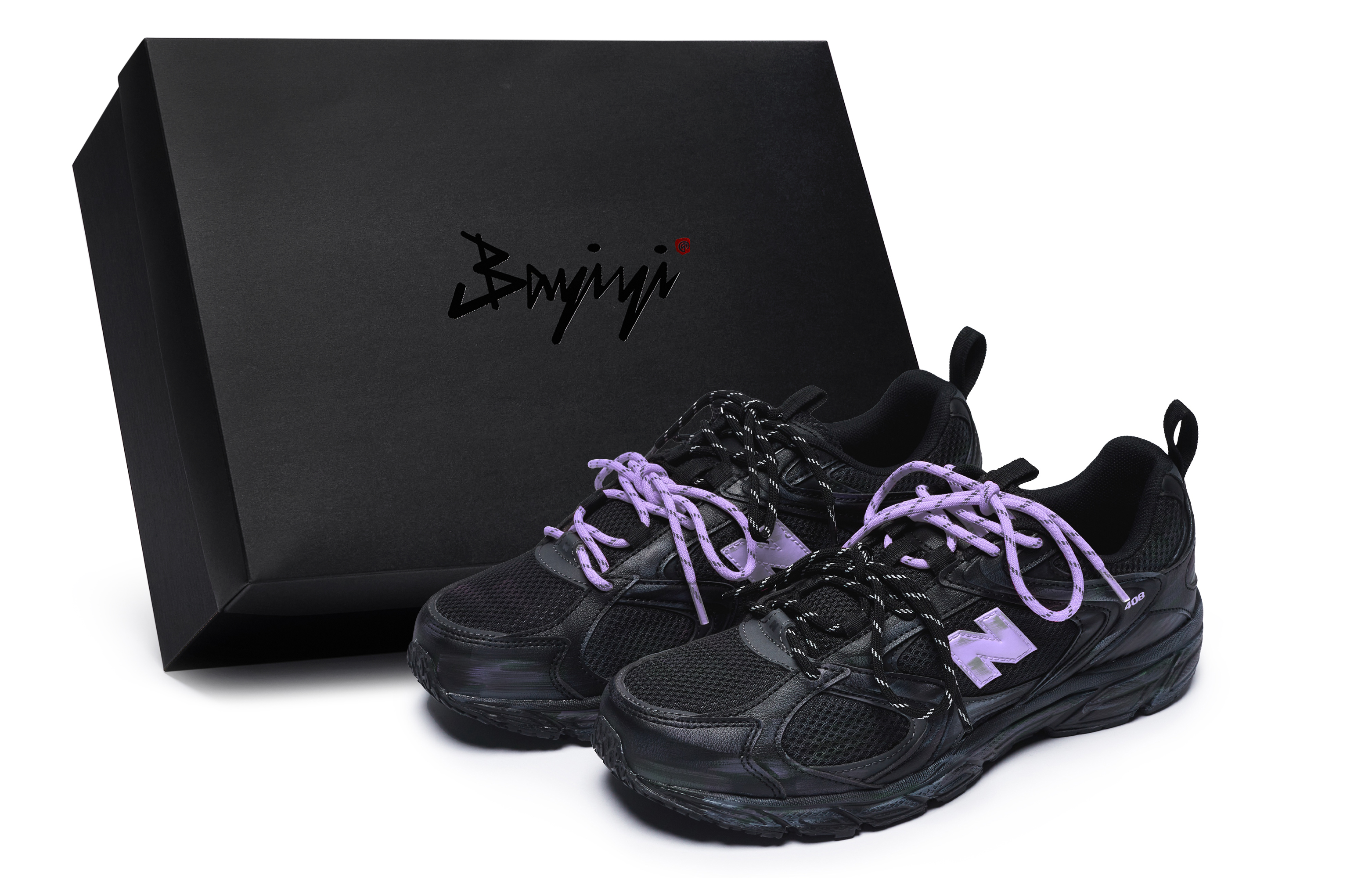 【Custom Sneakers】New Balance 408 Dark Night Star Low-Top Black Purple Shoes ML408K (Team80 Dark Night Galaxy S-BOX)