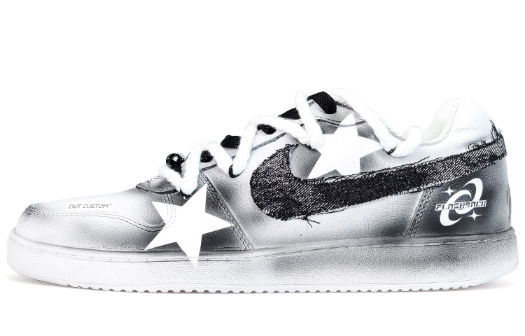 【Custom Sneakers】Nike Ebernon Low Interstellar Gradient Deconstructed White/Gray/Black AQ1775-100 (TeamNine - Interstellar).