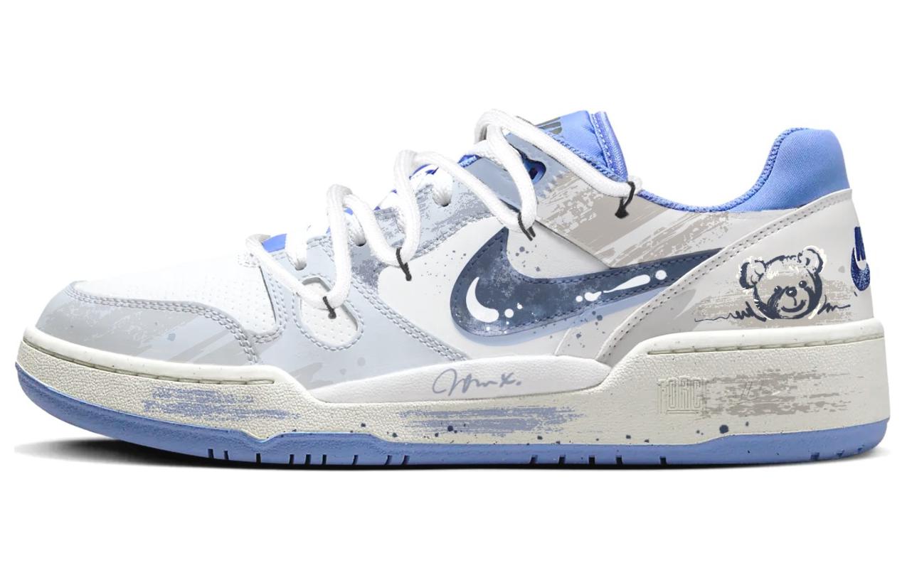 【Custom Sneakers】Nike Full Force Low Box Action Bear Knight Graffiti Blue White FB1362-100 (TEAM204 - Little Bear Knight)