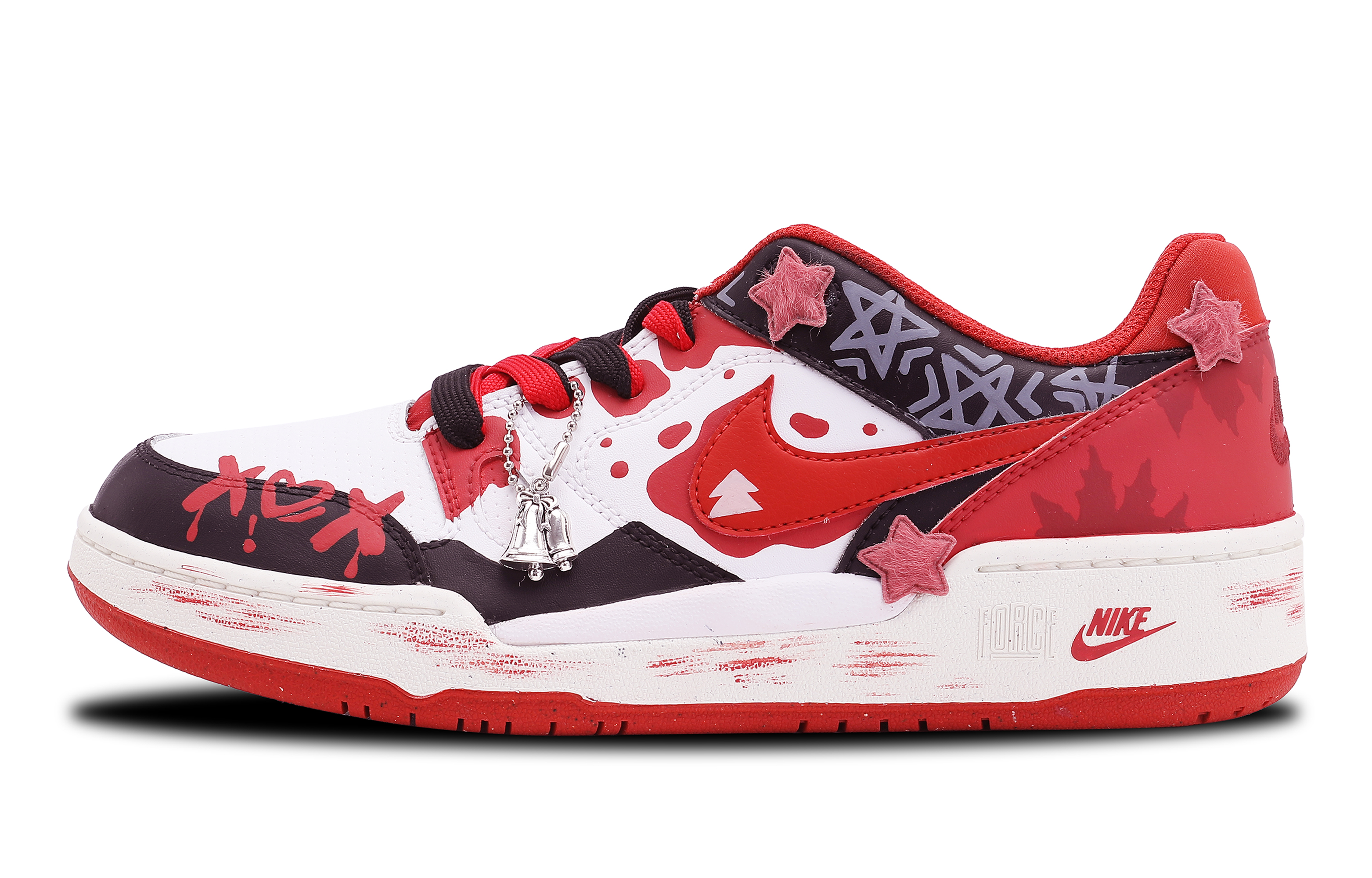 【Custom Sneakers】Nike Full Force Low Maple Red Star Graffiti Multicolor Vintage Low FB1362-102 (Team78 - Men's Joyful Prelude).