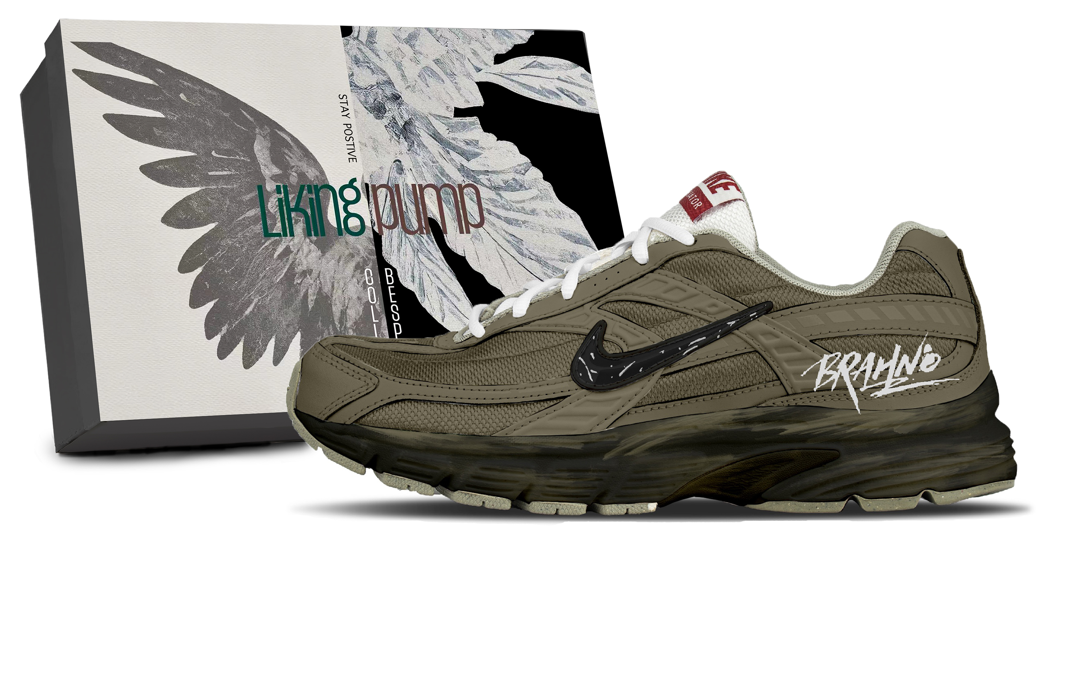 【Custom Sneakers】Nike Initiator Retro Vintage Futuristic Low-Top Running Shoes Men IQ9788-271 (Team2016-Wasteland Mecha-Box)