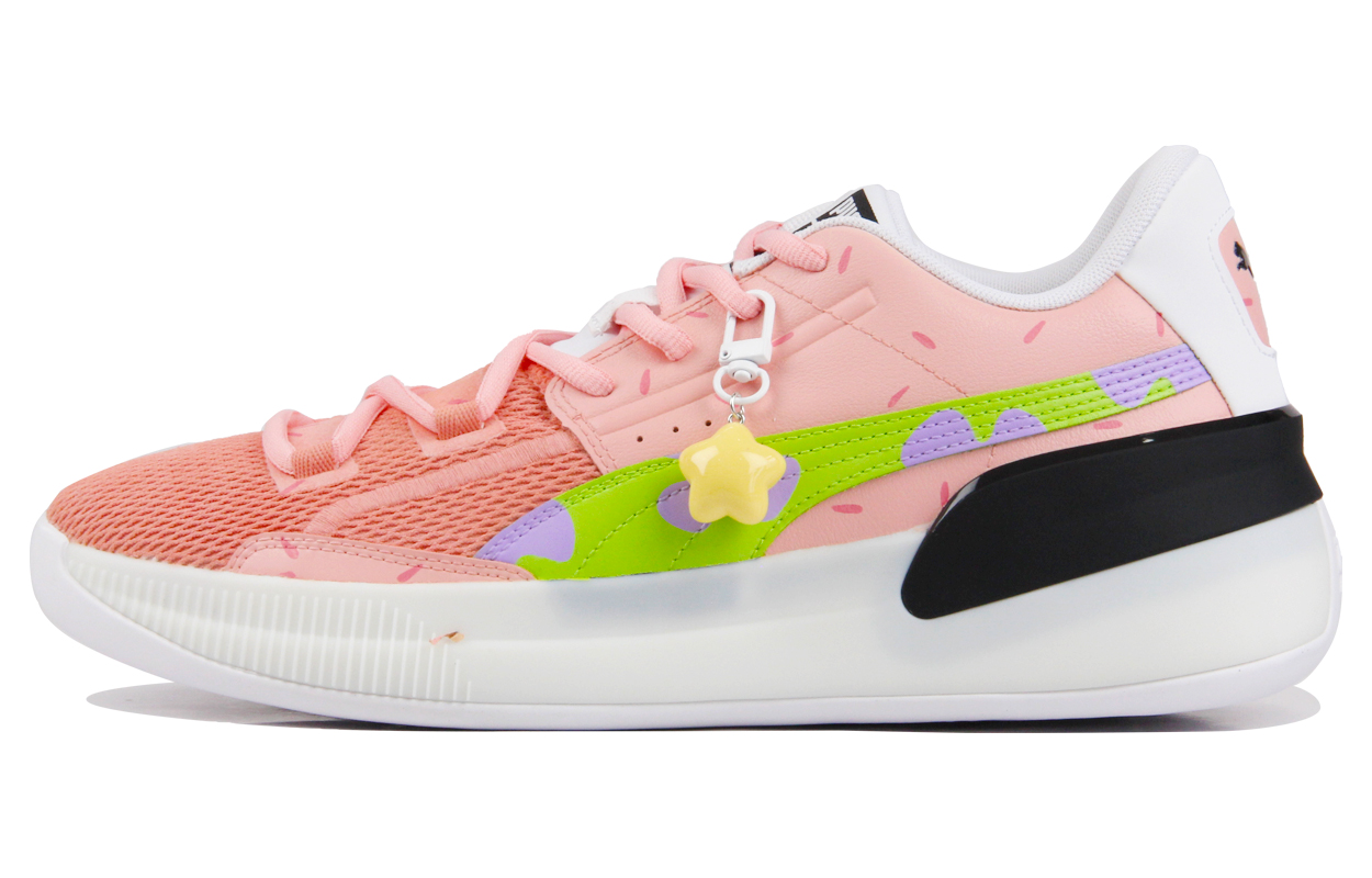 【Custom Sneakers】Puma Clyde Hardwood Pink Star Dopamine Pastel Basketball Shoes 194454-01 (TeamJ-Tanabata Pink Starfish)