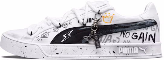 【Custom Sneakers】Puma Smash Vulc Starry Crown Casual Graffiti White-Black Shoes 374754-01 (Team244 - Shining Star Crown Shoes) 【Custom Sneakers】Puma Smash Vulc Starry Crown Casual Graffiti White-Black Shoes 374754-01 (Team244 - Shining Star Crown Shoes)