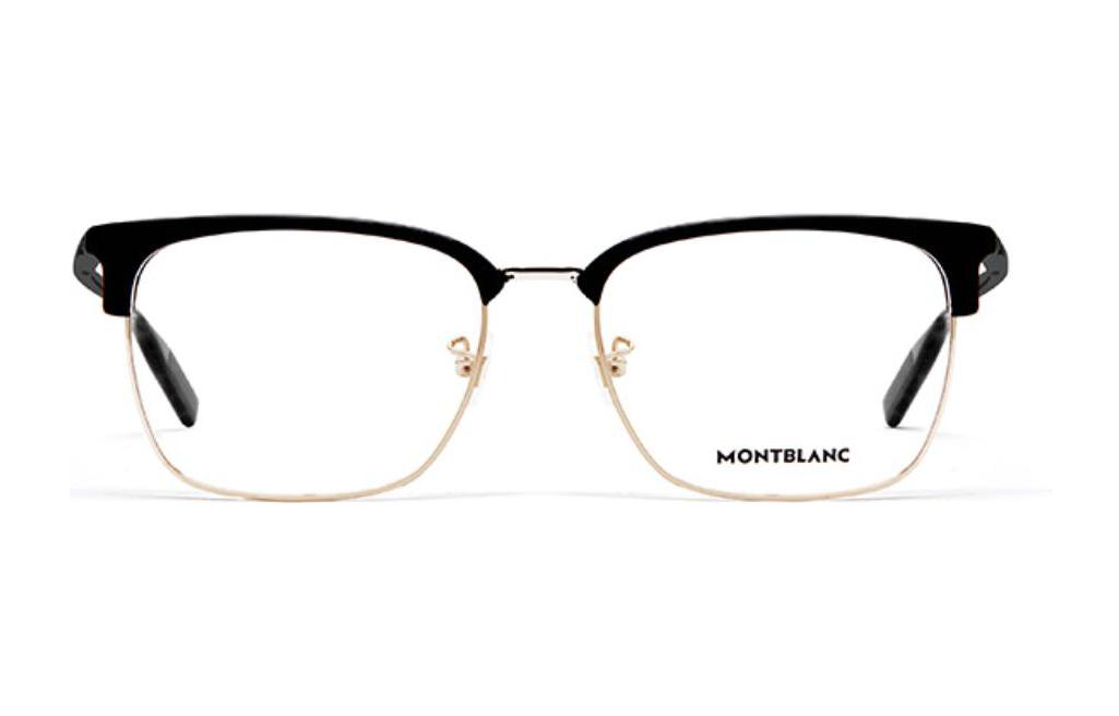Lookbook [Kacamata Resep Customizable] MONTBLANC Unisex Frame Optik Metal-Browline MB0199OA-159833-006