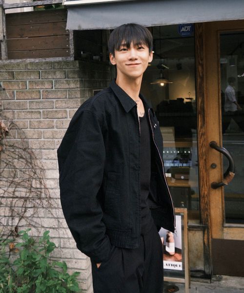 [Dailyroom X ALICE] Faded Grain Cotton Blouson Jacket [Vintage Black] ALSJK5301BK