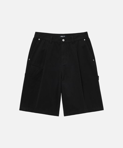 Purchase [DRAW FIT X DAILY ROOM] Robust Bermuda Wide Chino Pants [BLACK] DFPT5202BK
