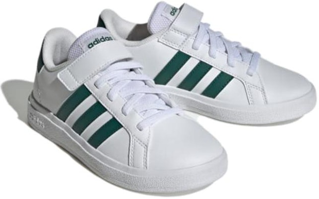 (Grade School) adidas Grand Court J 'Putih Hijau Kolese' IG4842 Lookbook (Grade School) adidas Grand Court J 'Putih Hijau Kolese' IG4842