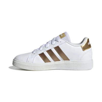 (GS) adidas Grand Court J 'White Matte Gold'