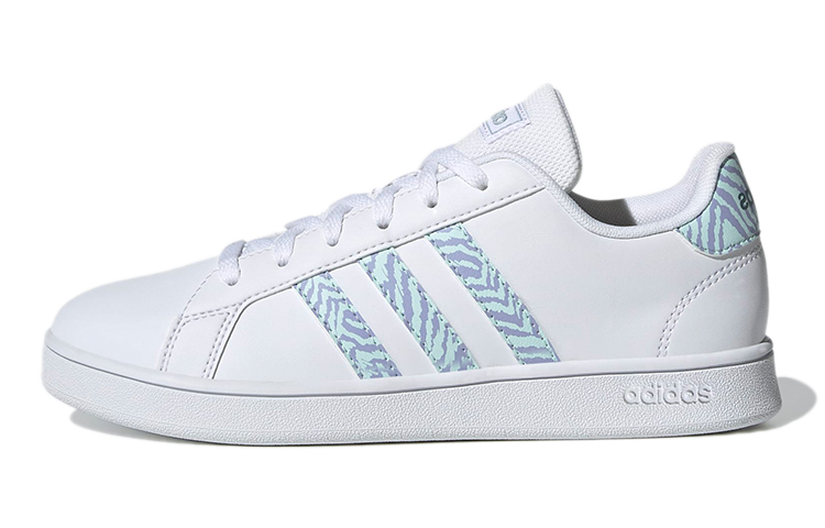 (GS) adidas Grand Court K 'White Halo Mint Zebra'