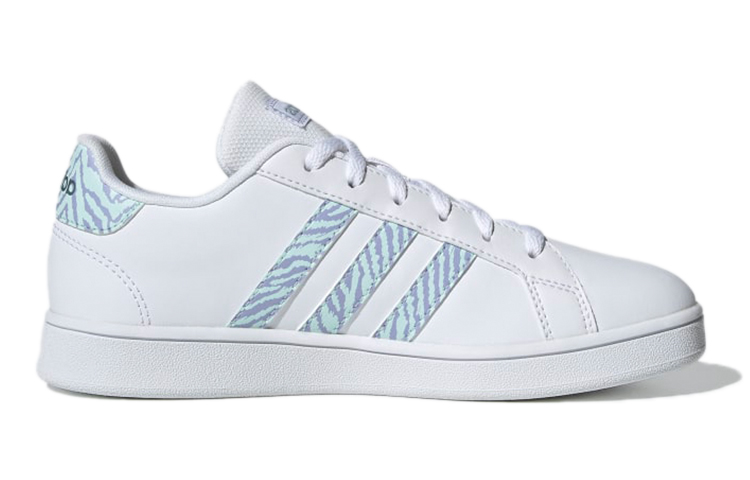 (GS) adidas Grand Court K 'White Halo Mint Zebra' 圖 2