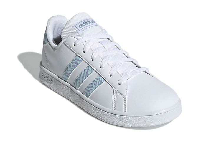 (GS) adidas Grand Court K 'White Halo Mint Zebra' 圖 3