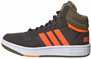 (Grade School) adidas Hoops 3.0 Mid J 'Shadow Olive Impact Orange' GW4486 (Grade School) adidas Hoops 3.0 Mid J 'Shadow Olive Impact Orange' GW4486