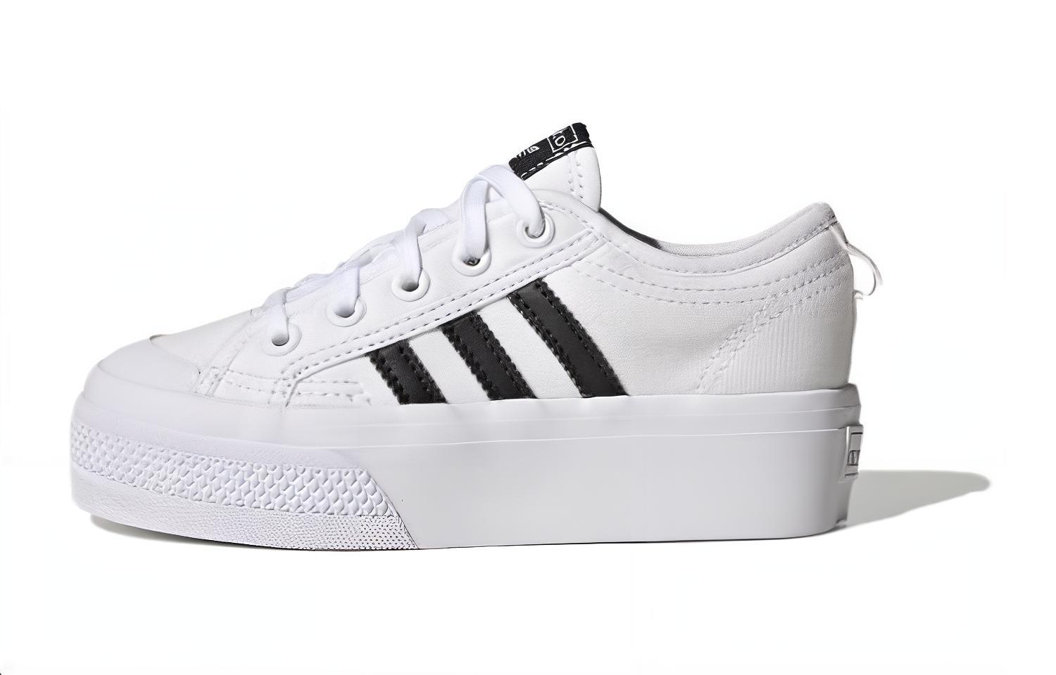 (GS) adidas Nizza Platform J 'White Black'