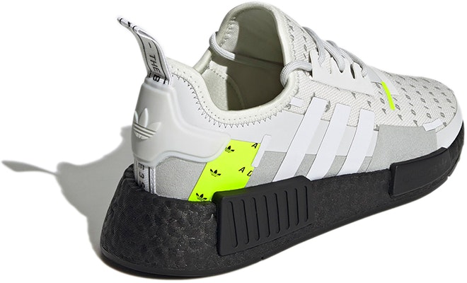 GS アディダス NMD_R1 ロゴ総柄 白/ソーラーイエロー H03956 Shop GS アディダス NMD_R1 ロゴ総柄 白/ソーラーイエロー H03956