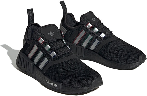 (小学) 阿迪达斯 NMD_R1 J '黑色银色黎明' IG3376 Lookbook (小学) 阿迪达斯 NMD_R1 J '黑色银色黎明' IG3376