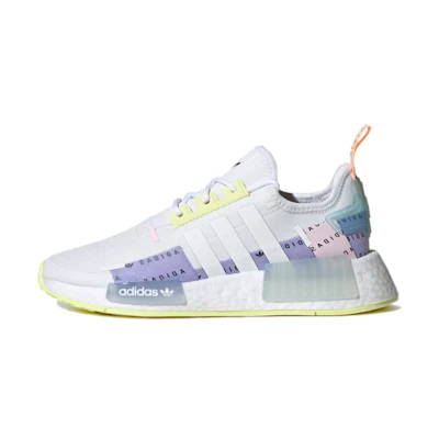 (GS) adidas NMD_R1 Refined 'All Over Logo - White Pulse Yellow'