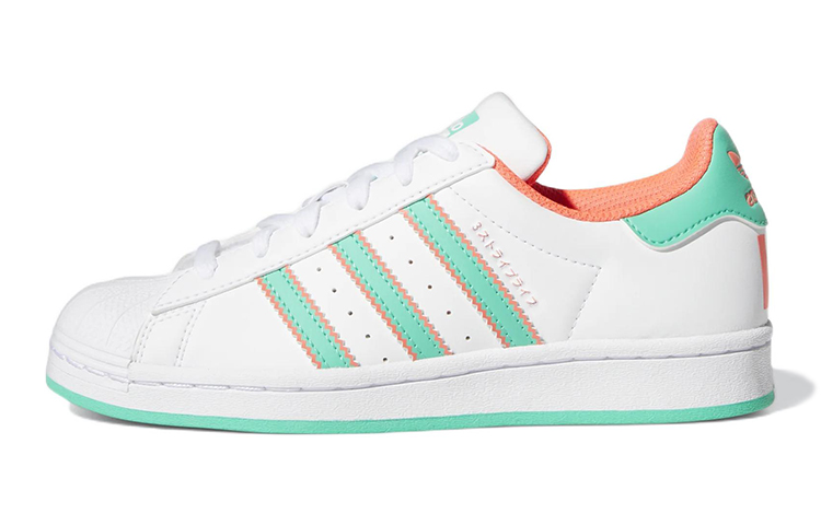 (GS) adidas Superstar 'White Hi-Res Green'