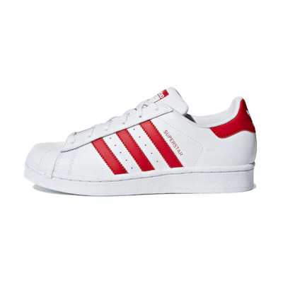 (GS) adidas Superstar 'White Scarlet'