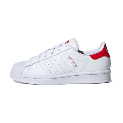 (GS) adidas Superstar 'White Scarlet'