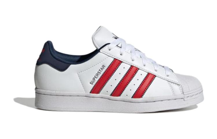 (GS) adidas Superstar Big Kid 'White Scarlet Indigo' 圖 2