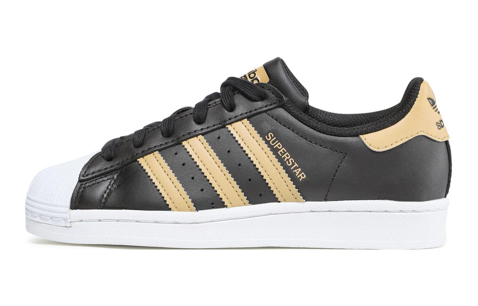 (GS) adidas Superstar J 'Black Golden Beige'